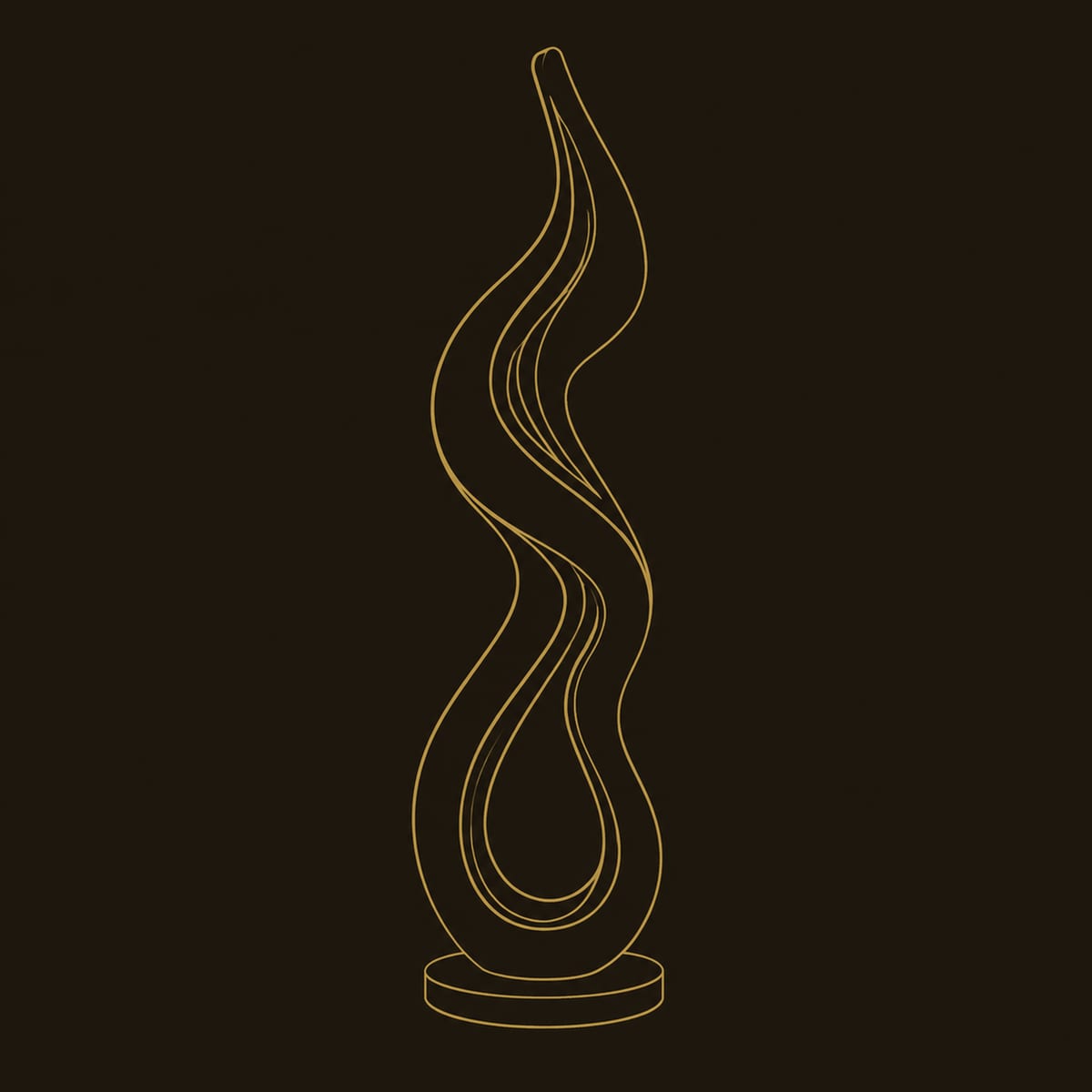 Flame Shaped Floor Lamp With Glowing Loop On Disc Base dimension diagram