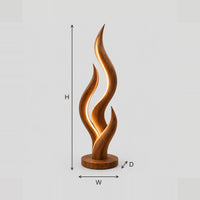 Flame Shaped Floor Lamp With Layered Tongues And Inner Glow dimension diagram with width, height and depth