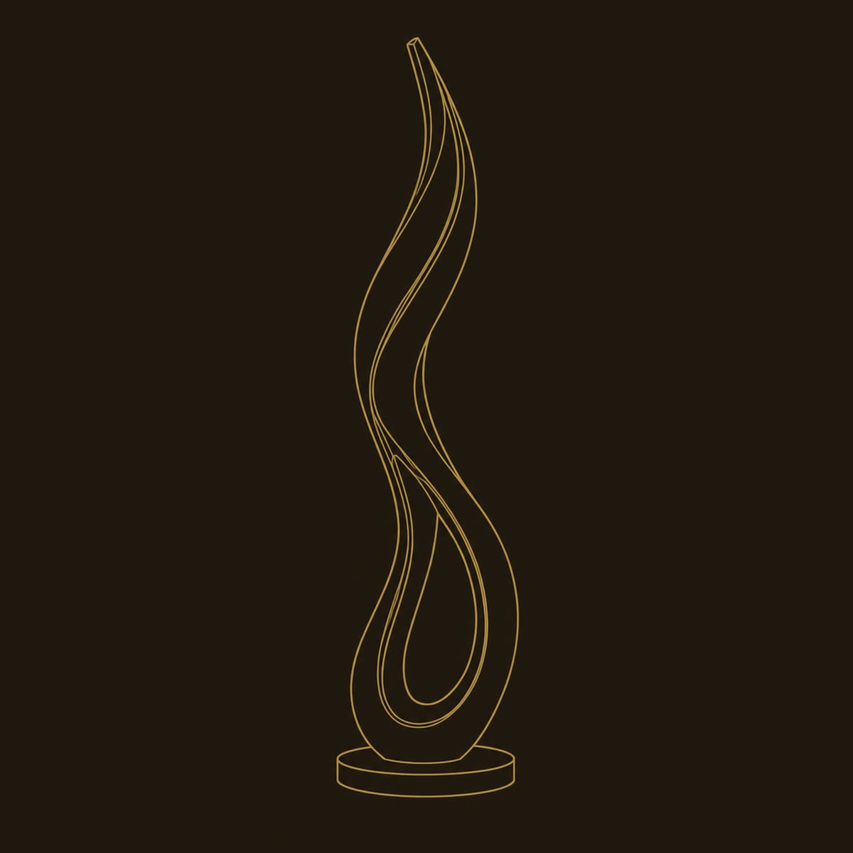 Flame Shaped Floor Lamp With Open Teardrop Loop dimension diagram