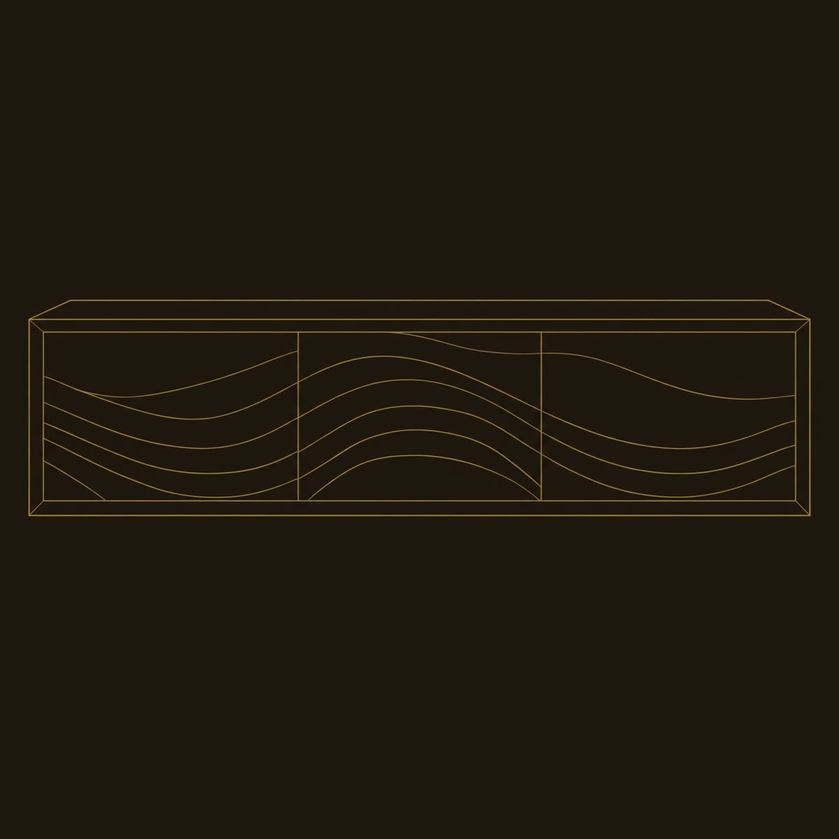 Floating Bathroom Vanity with Carved Wave Fronts dimension diagram