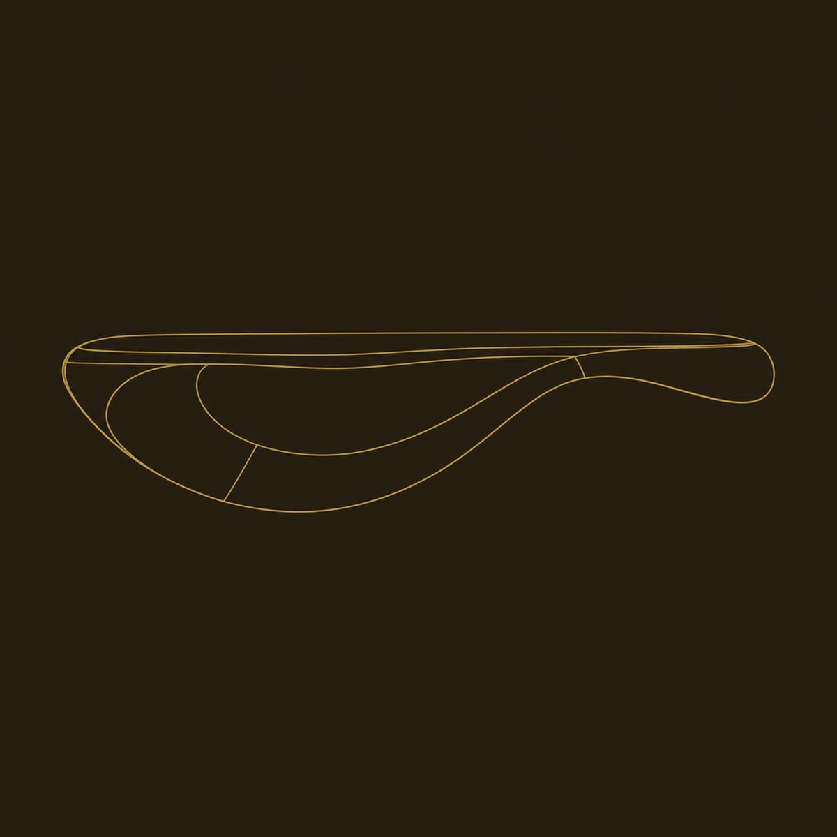 Floating Console Table With Sweeping Wave Underside dimension diagram