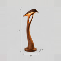 Floor Lamp With Bowed Stem And Hooded Leaf Shade dimension diagram with width, height and depth