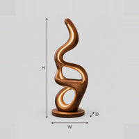 Floor Lamp With Serpentine Glowing Loops And Small Ledge dimension diagram with width, height and depth