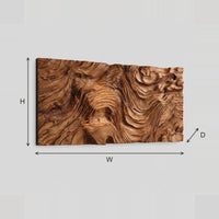 Flowing Grain Relief Wall Art Panel With A Central Whorl dimension diagram with width and height