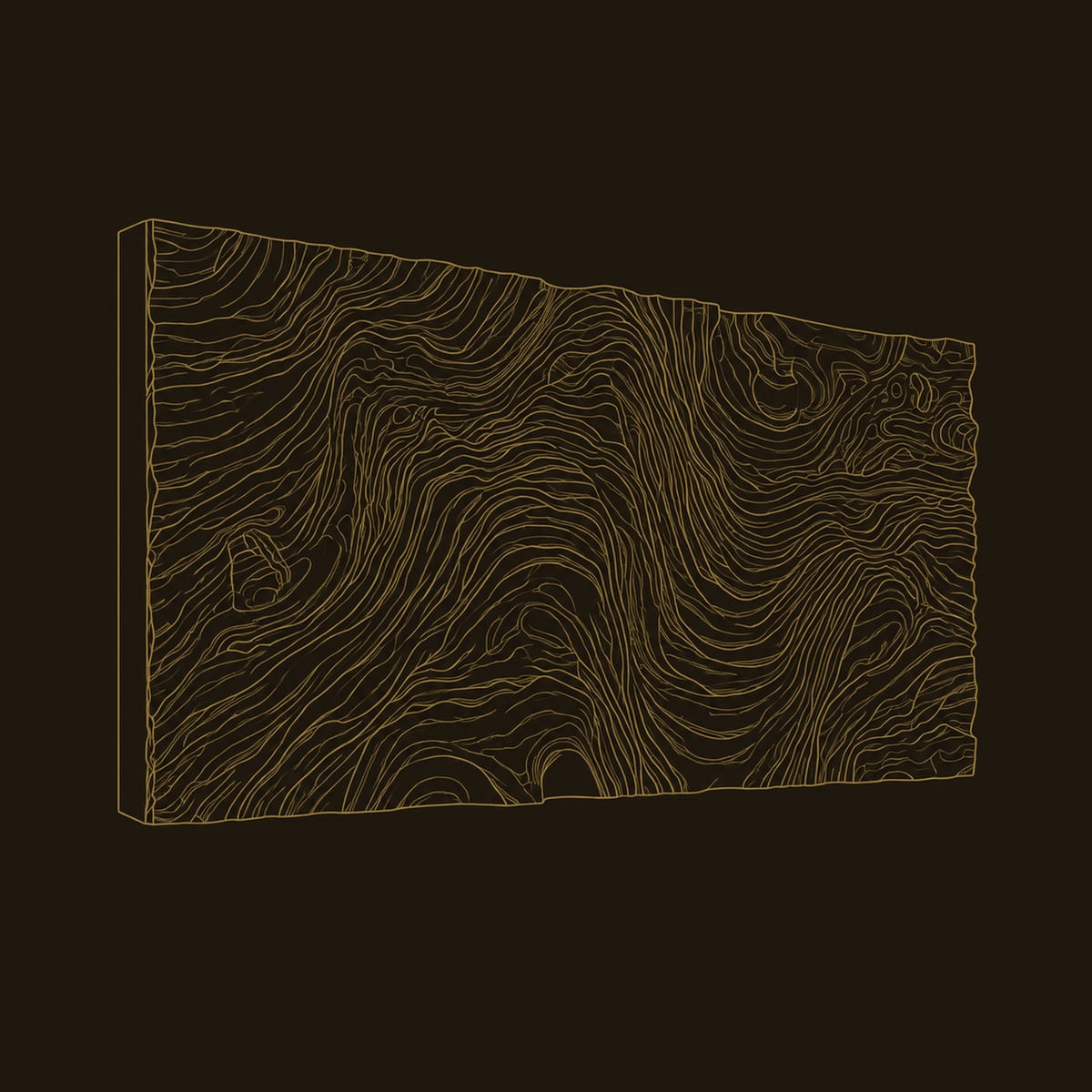 Flowing Grain Relief Wall Art Panel With A Central Whorl dimension diagram