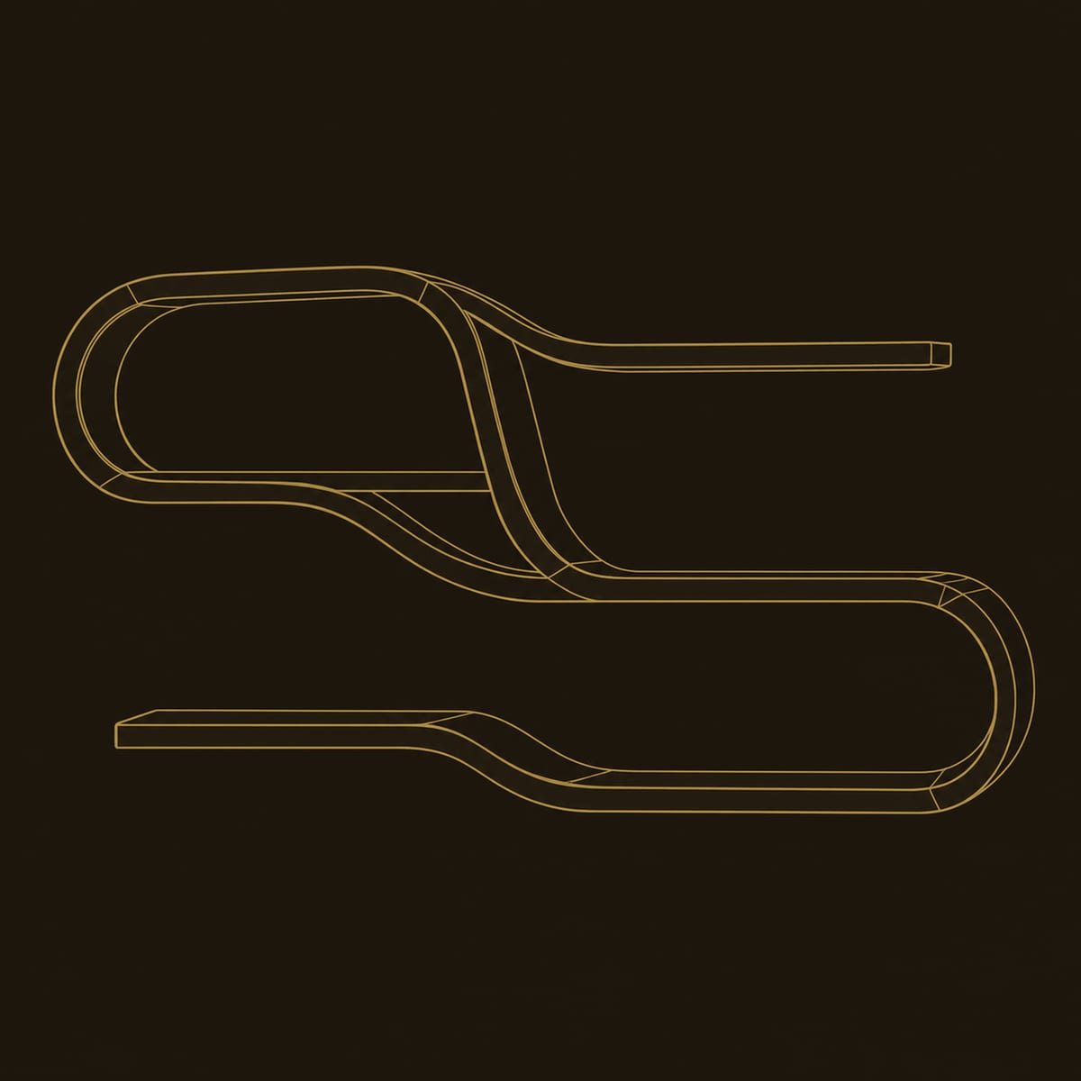 Flowing Ribbon Shelf With Looping Tiers And Open Bays dimension diagram