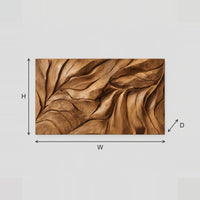 Flowing Vein Relief Wall Art Wide Carved Wood Panel dimension diagram with width and height