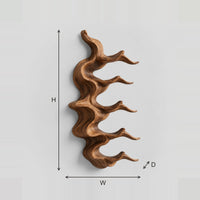 Flowing Wave Wine Rack With Rippling Tiers And Open Cradles dimension diagram with width, height and depth