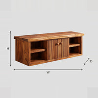 Fluted Door Floating Bathroom Vanity With Open Side Shelves dimension diagram with width, height and depth