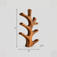 Forked Trunk Wine Rack With Natural Bottle Cradles dimension diagram with width, height and depth