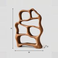 Free Form Organic Bookshelf, Flowing Open Compartments dimension diagram with width, height and depth