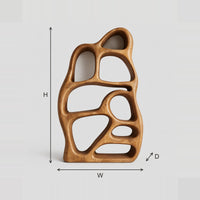 Freeform Cloud Shaped Bookshelf With Mixed Size Openings dimension diagram with width, height and depth