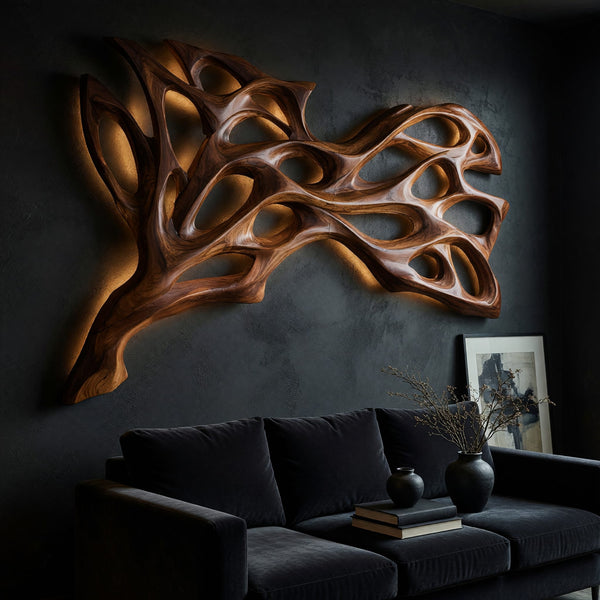 Honey Tone Tree Web Wall Art for a Modern Home