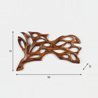 Honey Tone Tree Web Wall Art for a Modern Home dimension diagram with height, width and depth