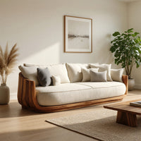 Solid Wood Sofa With Flowing Rounded Edges Home, view 10
