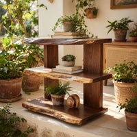 Solid Wood Standing Shelf Farmhouse Handmade Spice Kitchen Storage Rustic Wall, view 10