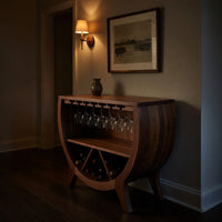 Solid Wood Bar Cabinet Wine With Bottle Storage Home, view 10