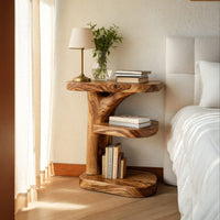 Solid Wood Nightstand With Storage Shelf Bedroom, view 10