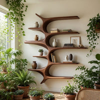 Solid Wood Wall Mounted Shelf Minimalist Home, view 10
