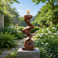 Solid Wood Sculpture Wall Art Rustic Solid Abstract Patio, view 10