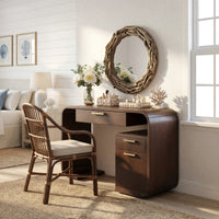 Solid Wood Dressing Table Sculptural Vanity Bedroom Area Makeup Space, view 10