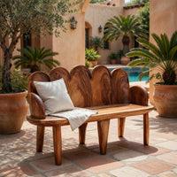 Solid Wood Outdoor Garden Bench Natural Live Edge Entryway Home Entry, view 10