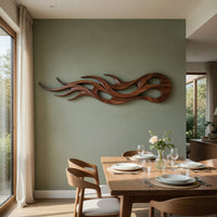 Ember Crest Walnut Wall Sculpture with Coiled Tail, view 10 — view 10