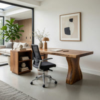 L-Shaped Corner Desk with Open Shelf Storage Bay, view 10
