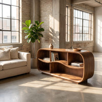 Contemporary Rounded Tv Console For Open Living Space, view 10