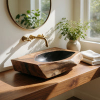 Solid Wood Sink Vanity Mid Century Solid Bathroom Furniture, view 10