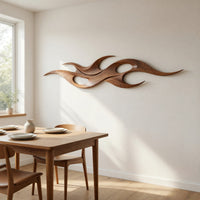 Lowtide Wave Wall Sculpture in Backlit Walnut Grain, view 10 — view 10