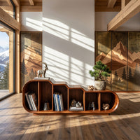 Stepped TV Console for a Reading and Media Wall, view 10