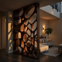 Solid Wood Room Divider Openwork Living Office, view 10
