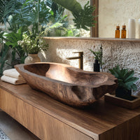Solid Wood Sink Vanity Mid Century Wash Basin Bathroom, view 10