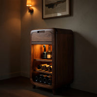 Solid Wood Bar Cabinet Wine With Shelves Drawer Area, view 10