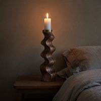 Solid Wood Candle Holder Handcrafted Stand Furniture Accent Display, view 10