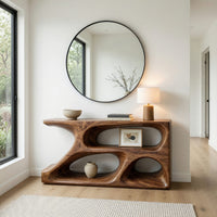 Sculpted Loop Console Table in Solid Hardwood, view 10