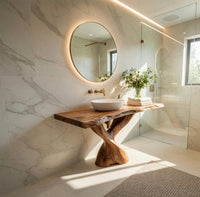 Solid Wood Bathroom Vanity With Twisted Base Spa Bath, view 10
