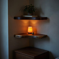 Solid Wood Natural Wood Floating Shelves Mid Century Handcrafted Live Edge, II, view 10