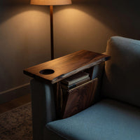 Solid Wood Sofa Arm Table Farmhouse Armrest Cozy Living Room, view 10
