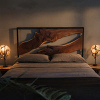 Solid Wood Headboard Artistic Live Edge Bedroom Centerpiece 1, view 10