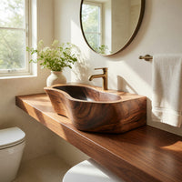 Solid Wood Sink Vanity Wall Mounted Bathroom Compact Bathroom, view 10