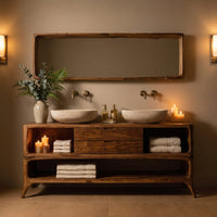 Solid Wood Bathroom Vanity Luxury Two Tier Design, view 10