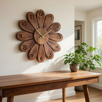Solid Wood Clock Artisan Wall Contemporary Living Space, view 10