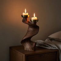 Solid Wood Candle Holder Farmhouse Outdoor Garden Table, view 10