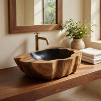 Solid Wood Sink Vanity Handcrafted Wall Mounted Bathroom Custom Bathroom, view 10