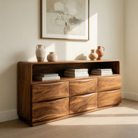 Solid Wood Sideboard Mid Century With Drawers Living Room, view 10