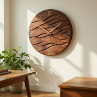 Solid Wood Clock Wave Wall Living Room, II, view 10