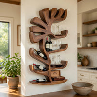 Solid Wood Wine Rack Farmhouse Wall Apartment Bar Display Feature, view 10