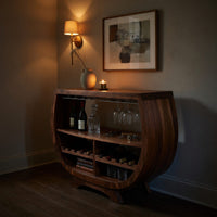 Solid Wood Bar Cabinet Wine With Wine Rack Dining Area, view 10